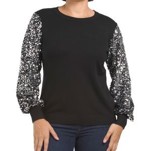 Sioni Glitter Sleeve Sweater - Medium